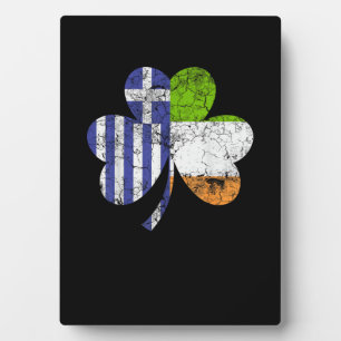 Ierse Griekse vlag Ierland Shamrock St Patricks Da Fotoplaat