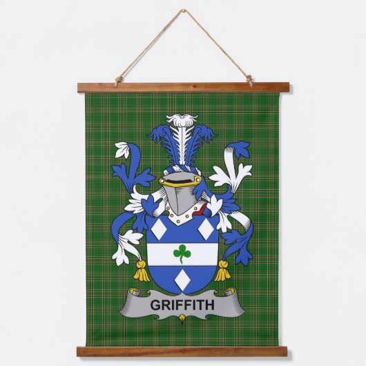 Ierse Griffith Wapen Familie Crest Hangend Wandkleed (Voorkant)