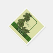 Ierse groen, crème en shamrock bruiloft servetten (Hoek)