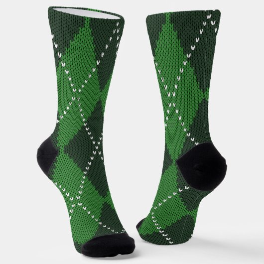 Ierse groene Argyle Sokken (Gebogen)