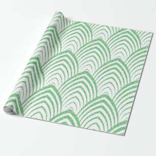Ierse groene Art-deco geometrisch patroon Cadeaupapier