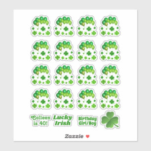 Ierse Groene Balloons Maart Dag Partij Sticker