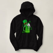 Ierse groene bier met Pet St. Patrick's Day Funny Hoodie (Design voorkant)