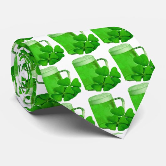 ierse groene bier shamrock clovers st.patrick ' s  stropdas (Opgerold)