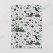 Ierse Groene Bloemen Schedels Huwelijk Website QR  Informatiekaartje (Achterkant)