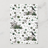 Ierse Groene Bloemen Schedels Huwelijk Website QR  Informatiekaartje (Achterkant)