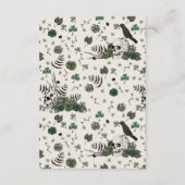 Ierse Groene Bloemen Schedels Huwelijk Website QR  Informatiekaartje (Achterkant)