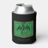 Ierse groene draak Keltisch Blikjeskoeler (Blikje Voorkant)