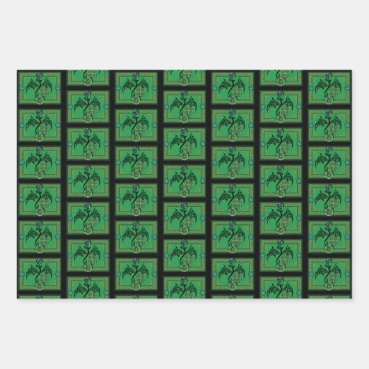 Ierse groene draak Keltisch Inpakpapier Vel (Voorkant 3)