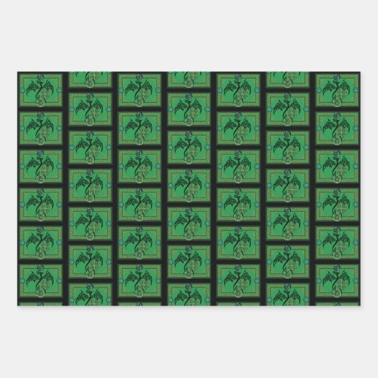 Ierse groene draak Keltisch Inpakpapier Vel (Voorkant 2)