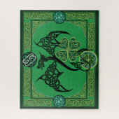Ierse groene draak Keltisch Legpuzzel (Verticaal)