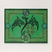 Ierse groene draak Keltisch Legpuzzel (Horizontaal)