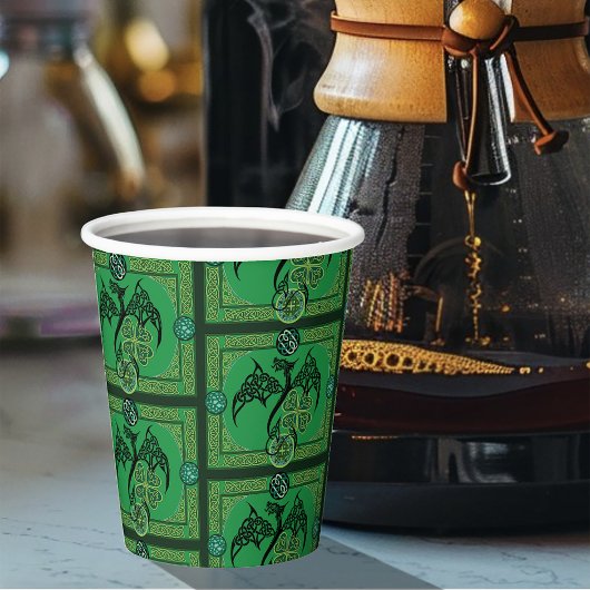 Ierse groene draak Keltisch Papieren Bekers