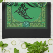 Ierse groene draak Keltisch Theedoek (Gevouwen)