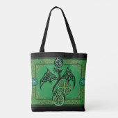 Ierse groene draak Keltisch Tote Bag (Achterkant)