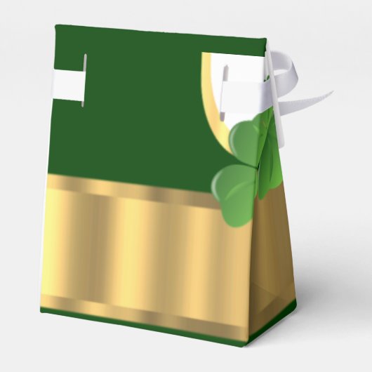 Ierse Groene en gouden bruiloft Bedankdoosjes (Achterkant)