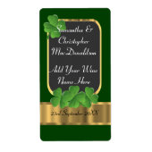 Ierse groene en gouden bruiloft wijn fles etiket (Voorkant)