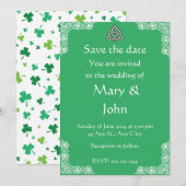 Ierse Groene en Witte Huwelijksuitnodiging Feestdagenkaart (Voorkant / Achterkant)