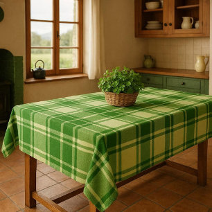 Ierse groene en witte ruit  tafelkleed