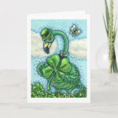 IERSE GROENE FLAMINGO SCHATTIG HAPPY ST. PATRICK'S FEESTDAGEN KAART (Voorkant)