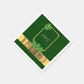 Ierse groene, gouden en shamrock bruiloft servetten (Hoek)