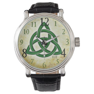 Ierse Groene Keltische Knot Mannen Horloge