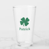 Ierse groene klaver gepersonaliseerde monogram naa glas (Voorkant)