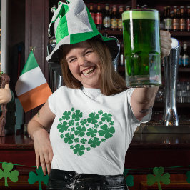 Ierse Groene Klaver Hart St. Patrick's Day T-shirt