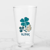 Ierse Groene Klaver Persoonlijk Glas (Voorkant)