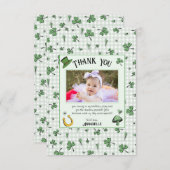 Ierse Groene Klavers en Harten Kids Verjaardag Bedankkaart (Voorkant / Achterkant)