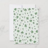 Ierse groene klavers en harten kinderverjaardag bedankkaart (Achterkant)