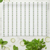 Ierse groene klavertjes strepen theedoek (Gevouwen)