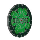 Ierse groene moderne typografie vier blad klaver dartbord (Voorkant Links)