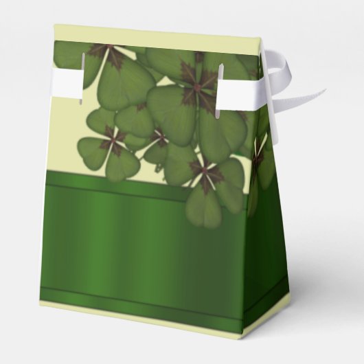 Ierse Groene shamrock bruiloft Bedankdoosjes (Achterkant)