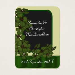 Ierse groene shamrock bruiloft gunst dank u label visitekaartje