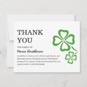 Ierse Groene Shamrock Klaver Sympathie Bedankkaart (Voorkant)