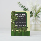 Ierse groene shamrock save the date aankondigingskaart (Staand voorkant)