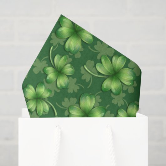 Ierse Groene Vierbladige Klaver Tissuepapier (Cadeauzakje)