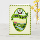 Ierse Groet Scene Kaart (Gele Bloem)
