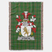 Ierse Halie of O_Halie wapenschild Familie Crest Deken (Voorkant Verticaal)