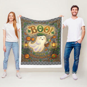 Ierse Halloween Geest Schattige Keltische Boe Sp Fleece Deken