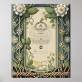 IERSE HANDFASTING CERTIFICAAT GROENE KELTISCHE PAG POSTER (Voorkant)