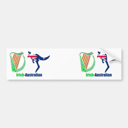 Ierse Harp-Australië vlag Bumper-Sticker Bumpersticker (Voorkant)