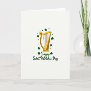 Ierse Harp Gelukskaart St. Patrick's Day Kaart