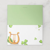 Ierse Harp Green Clovers Plaatskaartje (Buitenkant ongevouwen)