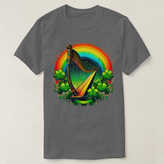Ierse harp heraldiek viert St Patrick's T-shirt (Design voorkant)
