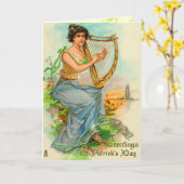 Ierse harp Kaart (Gele Bloem)