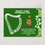  Ierse Harp Saint Patrick's Day Leprechaun Feestdagenkaart (Voorkant)