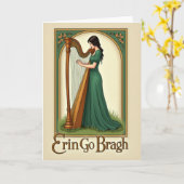 Ierse Harp Serenade Kaart (Gele Bloem)