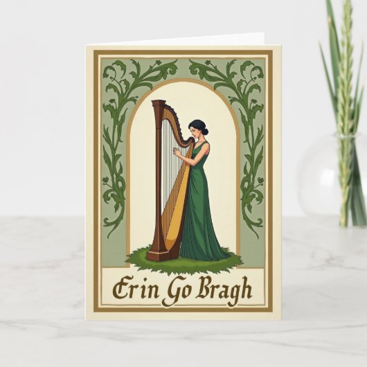 Ierse Harp Serenade Kunstkaart Kaart (Voorkant)